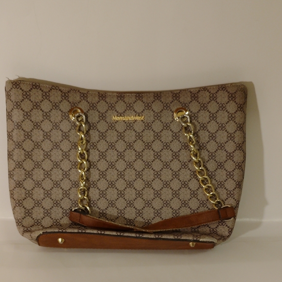 Montana West Brown and Gold Patterned Shoulder Bag - Picture 2 of 15